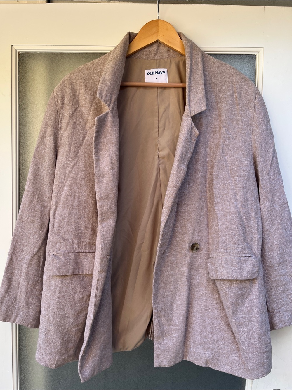 Old Navy Women's tan Single-Button Blazer